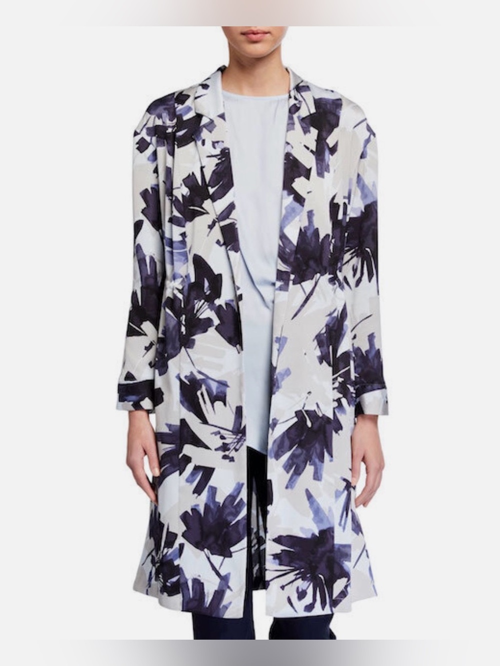 NIC+ZOE Inky Flowers One Button
Luxury Women's Blazer Jacket, Size Large